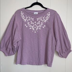 WRAP of London Lavender Embroidered Women's Top